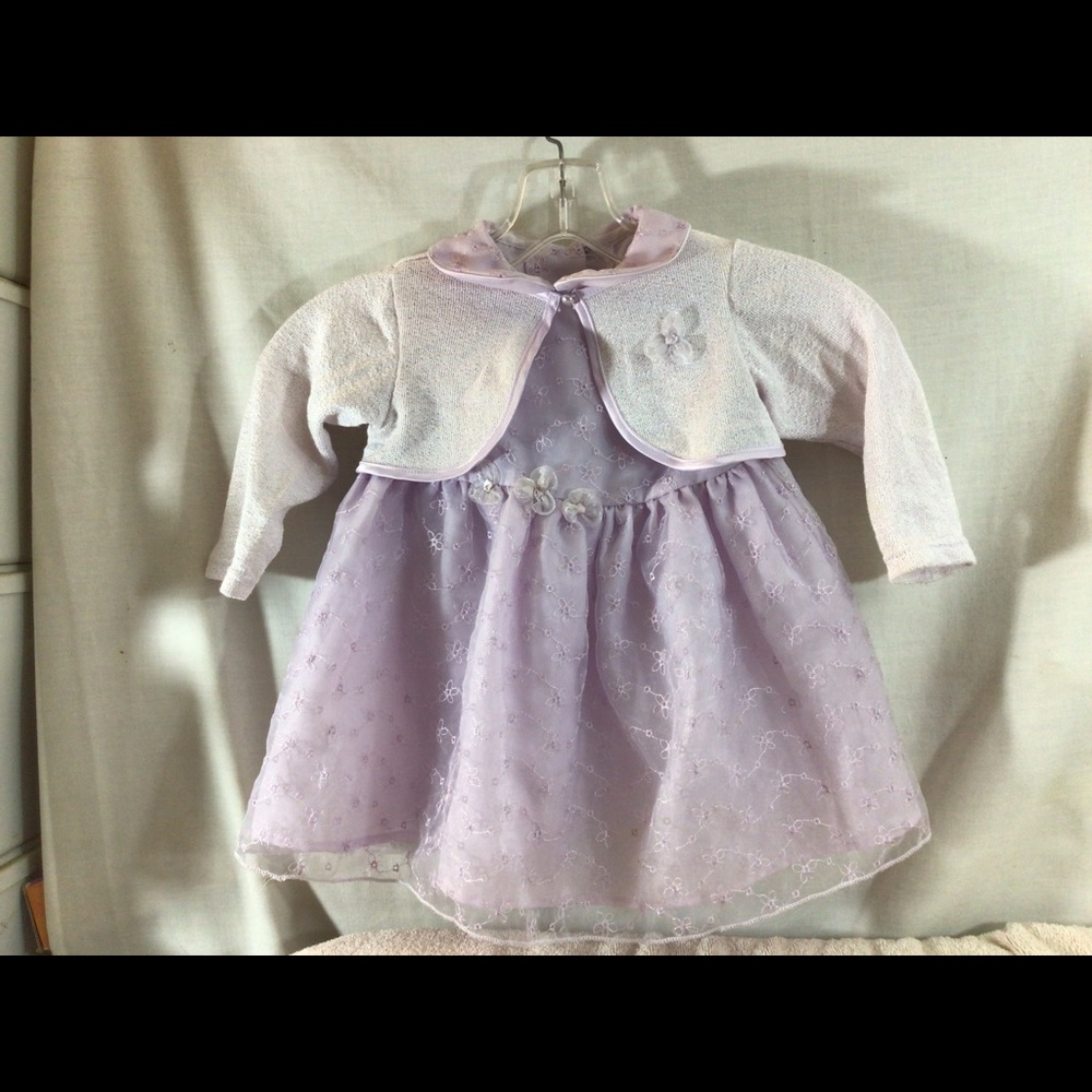 Cute Infant Girls Sz 18 M Lavender Easter Dress